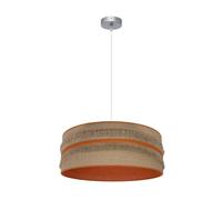 Colgante natalia 1xe27 niquel/saco-naranja regx50x50 cm