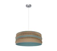 Colgante natalia 1xe27 niquel/saco-turquesa regx50x50 cm