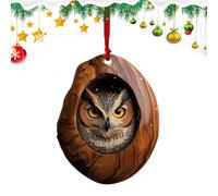 Colgante navideño de acrílico con Forma de Mapache, Decorativo con Forma de búho para Colgar en el árbol, para árbol de Navidad, decoración de Temporada para Interiores
