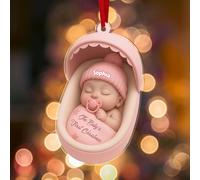 Colgante Navideño Personalizado 2025 Primer Regalo de Decoración Navideña para Bebés Decoración del árbol de Navidad de Acrílico con Nombre Personalizado Regalo para Familias Madres Niño Niña