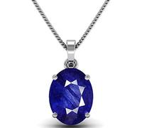 Colgante Neelam de zafiro azul natural certificado sin calefacción de 8,25 ratti de 7,42 quilates, calidad A+, para mujeres y hombres, S-B07SZTYNMRNAMZ, S, Gema