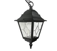 Colgante Negro Vidrio Ornamental IP43 Rústico Leadworth Lámpara Exterior Farola