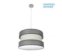 Colgante niquel/gris-beis modelo home 2luces regulable fabrilamp