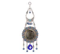 Colgante Ojo Azul Perlas Mal de Ojo Metal Adorno para Delicado Cristal Azul Colgante casa Suerte protección Colgante de Pared decoración Ojo Turco