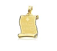 Colgante oro 9k pergamino 19mm. liso G.S. R.H. grupo sanguíneo cruz