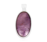 Colgante ovalado de plata de ley 925 con jaspe de purita para mujer, Pequeño, Plata de ley Gema, jaspe de púrpura, Pequeño, Plata de ley Gema, jaspe de púrpura