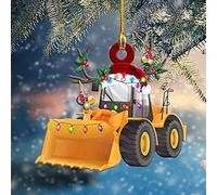 Colgante para árbol de Navidad, decoración colgante, regalo personalizado, camión de bomberos, vehículo, camión, barco, excavadora.