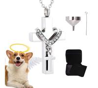 Colgante para Cenizas | Joyeria Colgante para Cenizas, Urna Cruz con Compartimento para Recuerdo