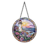 Colgante para Coche Adornos de Vidrio Coloreado: una adición Natural a tu hogar Que llenan Cada rincón de energía y Color con un diseño único, iluminan tu Espacio Vital (A, 20cm)