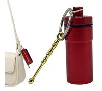 Colgante para llave de píldora: lata de aluminio hermética portátil, pastillero como llavero para viajes, para adultos, hombres, mujeres, joyas, de pescado, tapones para los oídos, necesidades