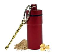 Colgante para llaves de píldoras, con cuchara de metal pequeña, pastillero como llavero para viajes, para aceite de pescado, tapones para los oídos para mujeres y hombres, viajes, trabajo, al aire