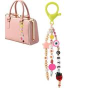 Colgante para mochila con perlas, llavero con perlas, color arcoíris, colgante para bolso de mano, colgante para teléfono móvil, colgante para mujeres y niñas, Navidad, cumpleaños, D, Siehe