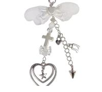 Colgante para móvil con forma de corazón y lazo - Acrílico y aleación