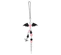 Colgante para móvil - RNCYN - Rosa fresa - Mariposa - Estrella - Ala negra - Plástico - Accesorio para teléfono
