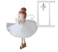 Colgante para niña - Decoración navideña con falda de tul | Adornos para árbol de Navidad con alas doradas | Decoración de ensueño para el hogar, salón, dormitorio, balcón, jardín, puerta, granja