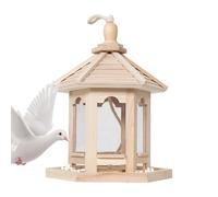 colgante para pájaros al aire libre - Caseta para pájaros silvestres con techo hexagonal, rellenable y duradero | Estación de alimentación de jardín, patio trasero, granja, parque, decoración