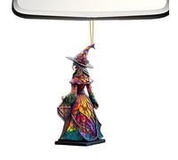 Colgante Para Retrovisor De Coche,De Bruja Para Espejo Retrovisor | Adorno Acrílico 2D De Bruja Para Halloween Vehículo Ventana Pared Árbol Unisex