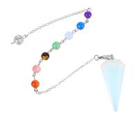 Colgante Péndulo de Cristal Hexagonal, Piedra Ágata para Meditación | Acabado Pulido y Superficie Lisa, Brillo Intenso, Estilo Delicado para Prendas, Collares y Uso Ritual