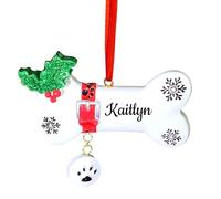 Colgante Personalizado de Hueso de Perro de Navidad, Colgante de Hueso de Perro de Resina, Primera Navidad del Cachorro, Regalo de Recuerdo del Primer dueño de Mascota, Nombre Personalizado