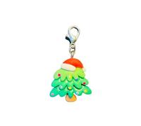 Colgante plano de árbol con sombrero para invierno, nieve, árbol de Navidad, joyería de moda hecha a mano, pulsera con cierre, 25mm, Arcilla polimérica, desconocido