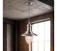 Colgante Plata Mesa de Comedor Cristal Metal E27 Ø18 CM Redondo Pendelleuchte