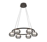 Colgante pompeya 6l negro 42w 3000-4000-6000k c/remoto y reg.intensida