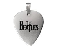 Colgante Púa de Guitarra -Plata de Ley 925 -Diseño The Beatles- Grosor 0.7mm -Gratis texto Personalizado en su Reverso (opcional) -Accesorios para Guitarras, Regalo guitarristas.
