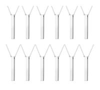 Colgante rectangular en blanco, 12 unidades, acero inoxidable, colgante punk, grabado de metal, para la fabricación de collares, pendientes, pulseras, manualidades, fabricación de joyas