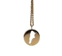 Colgante redondo de 24 mm con mapa de Argentina, 1,5 mm de grosor, chapado en oro de 14 k, diseño de la Tierra, joyería de viaje | Medallón grabado de aventura | LKB_MAP_299