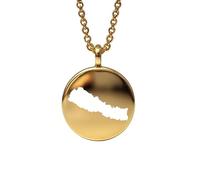 Colgante redondo de 24 mm con mapa de Nepal, 1,5 mm de grosor, chapado en oro de 14 k, en plata de ley. Dije de la Tierra. Delicada joyería de viaje. Medallón grabado de aventura. LKB_MAP_549