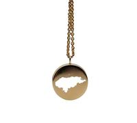 Colgante redondo de 24 mm y 1,5 mm de grosor con mapa de Honduras, chapado en oro de 14 k, dije de la Tierra, delicada joyería de viaje | Medallón grabado de aventura | LKB_MAP_433
