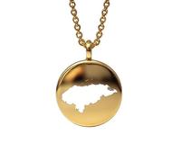 Colgante redondo de 24 mm y 1,5 mm de grosor con mapa de Honduras, chapado en oro de 14 k, dije de la Tierra, joyería de viaje delicada | Medallón grabado de aventura | LKB_MAP_500