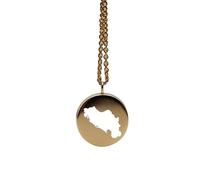 Colgante redondo de 24 mm y 1,5 mm de grosor en plata de ley chapada en oro de 14 k con el mapa del Reino de Serbia/Yugoslavia. Dije de la Tierra. Delicada joyería de viaje. aventura. LKB_MAP_418