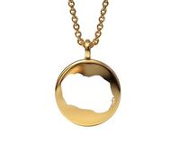 Colgante redondo de 24 mm y 1,5 mm de grosor en plata de ley chapada en oro de 14 k con mapa de las Islas Cook. Dije de la Tierra. Delicada joyería de viaje. Medallón grabado de aventura. LKB_MAP_475