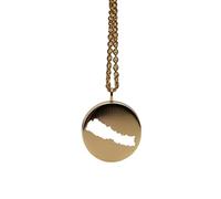 Colgante redondo de 24 mm y 1,5 mm de grosor en plata de ley chapada en oro de 14 k con mapa de Nepal, amuleto de la Tierra, delicada joyería de viaje | Medallón grabado de aventura | LKB_MAP_383