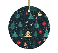 Colgante redondo de cerámica de Navidad, 7,4 cm, diseño de HJFCZH Merry Christmas Day