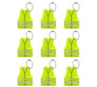 Colgante reflectante brillante, llavero elegante de 9 piezas, 2.3 x 1.77 pulgadas que brilla en la oscuridad con construcción resistente, llavero compacto de PVC, dije de visibilidad con diseño