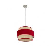 Colgante reyes 1xe27 niquel/natural-rojo regx40x40 cm