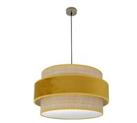 Colgante Reyes 3xe27 Cuero/natural-yema Regx60x60 Cm