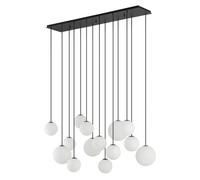 Colgante Salón Cristal Metal G9 Negro Bola Pantalla Pendelleuchte Blendarm