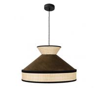 Abrila Fabrizio Natural/Negro/Marrón - Colgante Moderno 1Xe27 50 Cm