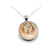 Colgante sólido de 1976 para 49 cumpleaños/aniversario, moneda de un penique, colgante de un penique de 1976 para un 49 cumpleaños SLV