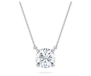 Colgante solitario Eternity, Diamantes creados en laboratorio (peso total de 2 quilate), Forma redonda, Oro blanco de 18 quilates OS