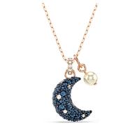 Swarovski Colgante Luna, Perla de cristal, Luna, Multicolor, Baño tono oro rosa