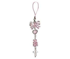 Colgante Sunxin con forma de corazón, osito de bayas y cuentas de estrella: bonito colgante para teléfono, correa de muñeca para cámara
