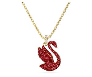 Colgante Swan, Cisne, Mediano, Rojo, Baño tono oro OS