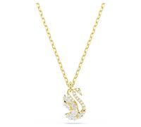 Colgante Swan, Tallas mixtas, Cisne, Blanco, Acabado en oro de 18 quilates OS