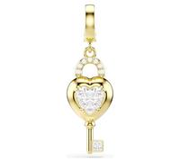 Swarovski Charm Idyllia Ajo mixto, corazón con llave, blanco, chapado en oro 5742959