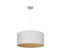 Colgante tania 1xe27 blanco/blanco-madera clara regx50x50 cm