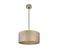 Colgante tania 1xe27 cuero/madera clara regx40x40 cm